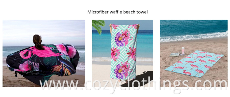 Printed Waffle Beach Towel